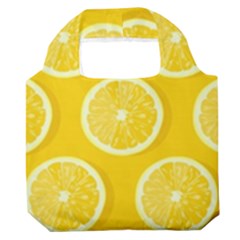 Lemon Fruits Slice Seamless Pattern Premium Foldable Grocery Recycle Bag by Apen