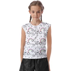 Cute Art Print Pattern Kids  Raglan Cap Sleeve T-shirt by Apen