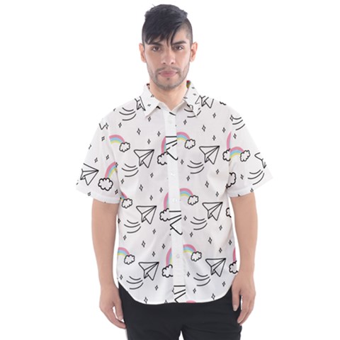 Cute Art Print Pattern Men s Short Sleeve Shirt by Apen