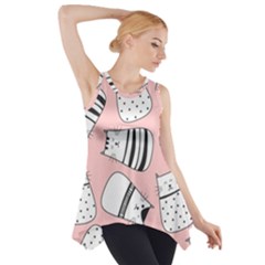 Cute Cats Cartoon Seamless-pattern Side Drop Tank Tunic by Apen