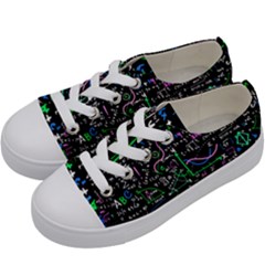 Math Linear Mathematics Education Circle Background Kids  Low Top Canvas Sneakers by Apen