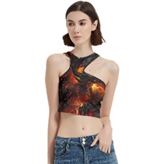 Dragon Fire Fantasy Art Cut Out Top by Maspions