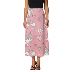 Cute Unicorn Seamless Pattern Classic Midi Chiffon Skirt by Apen