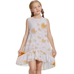 Beer Foam Texture Macro Liquid Bubble Kids  Frill Swing Dress by Cemarart