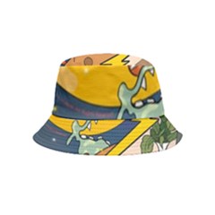 Astronaut Moon Monsters Spaceship Universe Space Cosmos Bucket Hat (kids) by Maspions