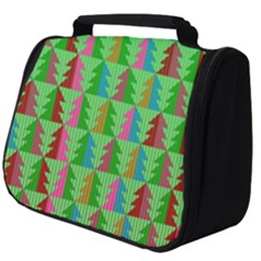 Trees Pattern Retro Pink Red Yellow Holidays Advent Christmas Full Print Travel Pouch (big) by Maspions