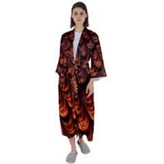 Fractal Frax Maxi Satin Kimono by Askadina