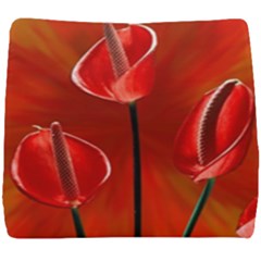 Flowers Red Seat Cushion by Askadina