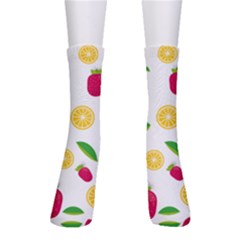 Strawberry Lemons Fruit Crew Socks by Askadina