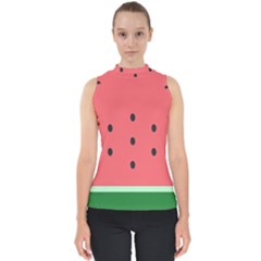 Watermelon Melon Fruit Healthy Food Meal Breakfast Lunch Juice Lemonade Summer Mock Neck Shell Top by Maspions