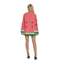 Watermelon Melon Fruit Healthy Food Meal Breakfast Lunch Juice Lemonade Summer Round Neck Long Sleeve Bohemian Style Chiffon Mini Dress View4