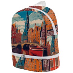 London England Bridge Europe Buildings Architecture Vintage Retro Town City Zip Bottom Backpack by Maspions