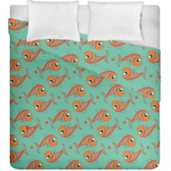 Cute Fish Underwater Sea Ocean Nature Aquarium Goldfish Marine Water Duvet Cover Double Side (king Size) by Bedest