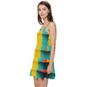 Colorful Rainbow Pattern Digital Art Abstract Minimalist Minimalism Short Frill Dress View2