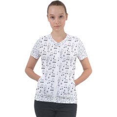 Music Notes Background Wallpaper Short Sleeve Zip Up Jacket by Bajindul