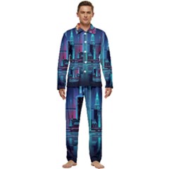 Digital Art Artwork Illustration Vector Buiding City Men s Long Sleeve Velvet Pocket Pajamas Set by Maspions