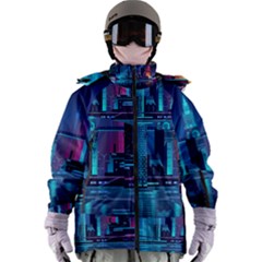 Digital Art Artwork Illustration Vector Buiding City Women s Zip Ski And Snowboard Waterproof Breathable Jacket by Maspions