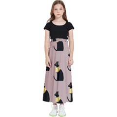 Cat Egyptian Ancient Statue Egypt Culture Animals Kids  Flared Maxi Skirt by Maspions