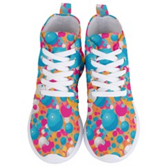 Circles Art Seamless Repeat Bright Colors Colorful Women s Lightweight High Top Sneakers by Maspions