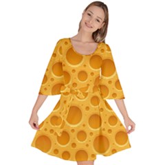 Cheese Texture Food Textures Velour Kimono Dress by nateshop