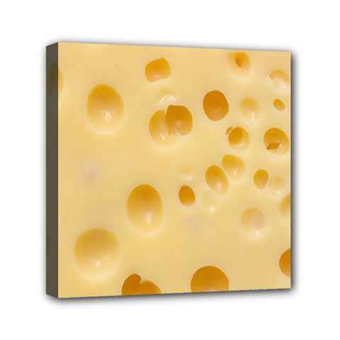 Cheese Texture, Yellow Cheese Background Mini Canvas 6  X 6  (stretched) by nateshop