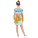 Fruits, Fruit, Lemon, Lime, Mandarin, Water, Orange Kids  Long Sleeve Dress View2