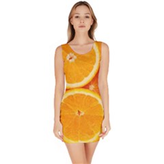 Oranges Textures, Close-up, Tropical Fruits, Citrus Fruits, Fruits Bodycon Dress by nateshop