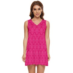 Pink Pattern, Abstract, Background, Bright, Desenho Tiered Sleeveless Mini Dress by nateshop