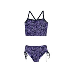 Enigmatic Plum Mosaic Girls  Tankini Swimsuit by dflcprintsclothing