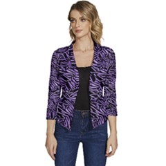 Enigmatic Plum Mosaic Women s Casual 3/4 Sleeve Spring Jacket by dflcprintsclothing