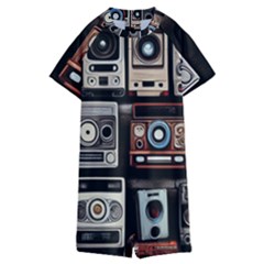 Retro Cameras Old Vintage Antique Technology Wallpaper Retrospective Kids  Boyleg Half Suit Swimwear by Grandong