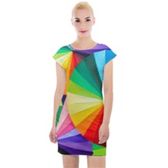 Bring Colors To Your Day Cap Sleeve Bodycon Dress by elizah032470