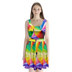 Bring Colors To Your Day Split Back Mini Dress  by elizah032470