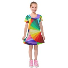 Bring Colors To Your Day Kids  Short Sleeve Velvet Dress by elizah032470