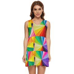 Bring Colors To Your Day Tiered Sleeveless Mini Dress by elizah032470