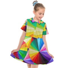 Bring Colors To Your Day Kids  Short Sleeve Shirt Dress by elizah032470