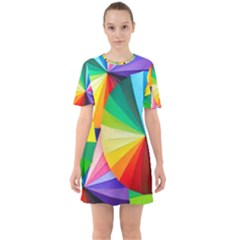 Bring Colors To Your Day Sixties Short Sleeve Mini Dress by elizah032470