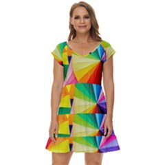 Bring Colors To Your Day Short Sleeve Tiered Mini Dress by elizah032470