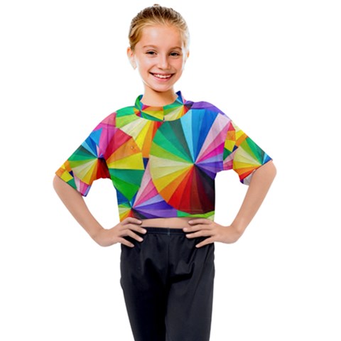 Bring Colors To Your Day Kids Mock Neck T-shirt by elizah032470