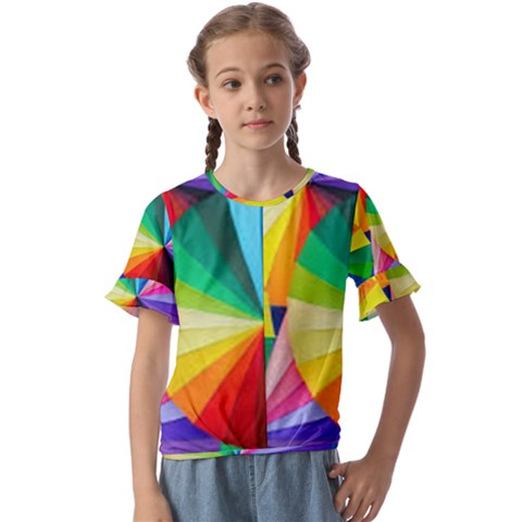 Bring Colors To Your Day Kids  Cuff Sleeve Scrunch Bottom T-shirt by elizah032470