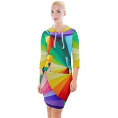 Bring Colors To Your Day Quarter Sleeve Hood Bodycon Dress by elizah032470