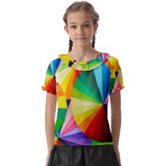 Bring Colors To Your Day Kids  Frill Chiffon Blouse by elizah032470