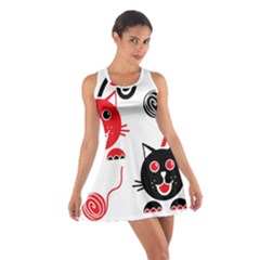 Cat Little Ball Animal Cotton Racerback Dress by Maspions