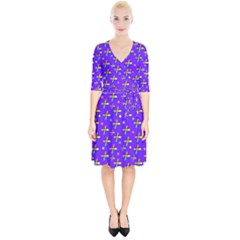 Abstract Background Cross Hashtag Wrap Up Cocktail Dress by Maspions