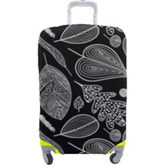 Leaves Flora Black White Nature Luggage Cover (large) by Maspions