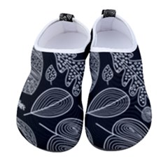 Leaves Flora Black White Nature Kids  Sock-style Water Shoes by Maspions