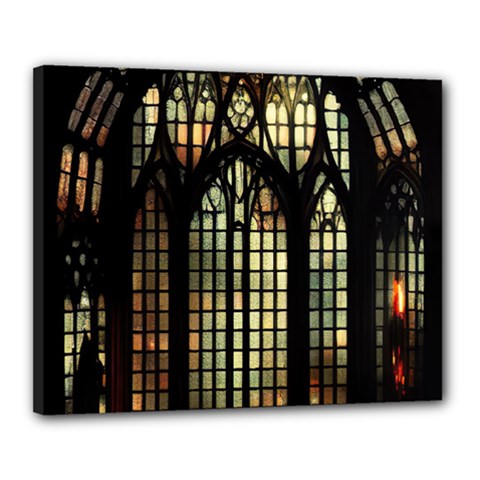 Stained Glass Window Gothic Canvas 20  X 16  (stretched) by Maspions