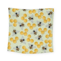 Bees Pattern Honey Bee Bug Honeycomb Honey Beehive Square Tapestry (small) by Bedest