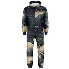 Starry Sky Moon Space Cosmic Galaxy Nature Art Clouds Art Nouveau Abstract Hooded Jumpsuit (men) by Posterlux