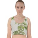 Watercolor Leaves Branch Nature Plant Growing Still Life Botanical Study Velvet Racer Back Crop Top View1